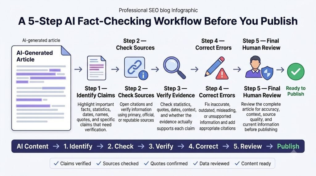 A 5-Step AI Fact-Checking Workflow Before You Publish