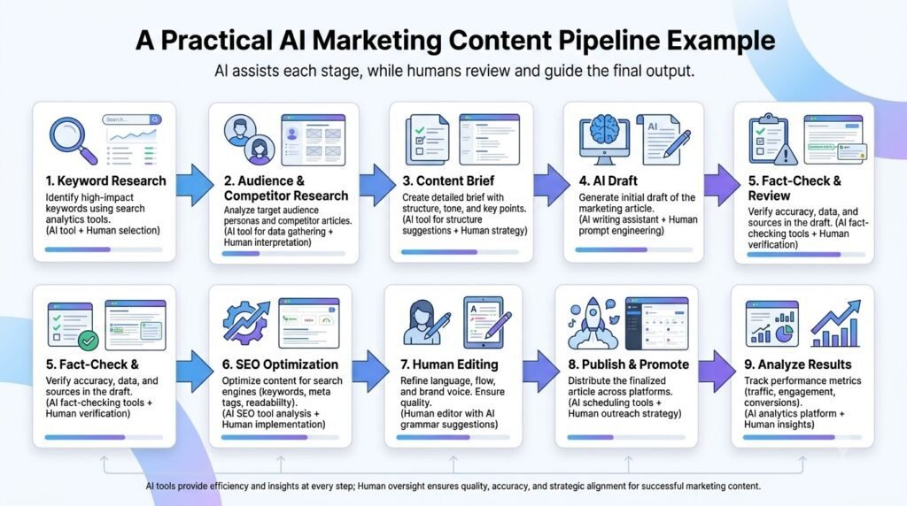 A Practical AI Marketing Content Pipeline Example