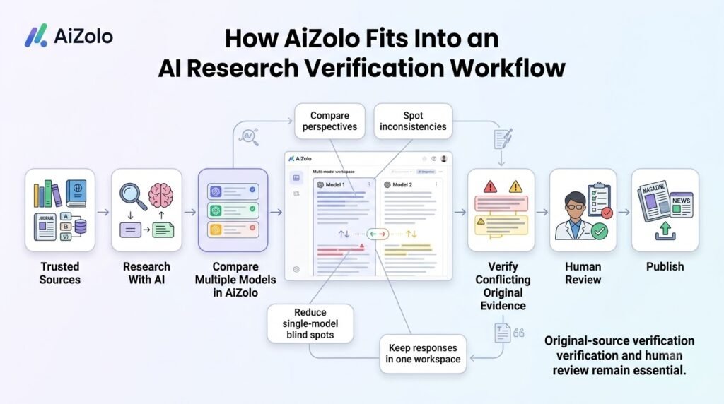 Best AI Workflow for Reducing Hallucinations in Research 11 How AiZolo Fits Into an AI Research Verification Workflow