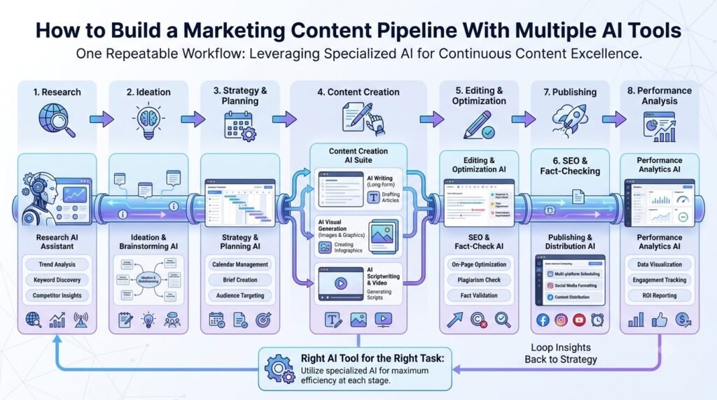 How to Build a Marketing Content Pipeline With Multiple AI Tools