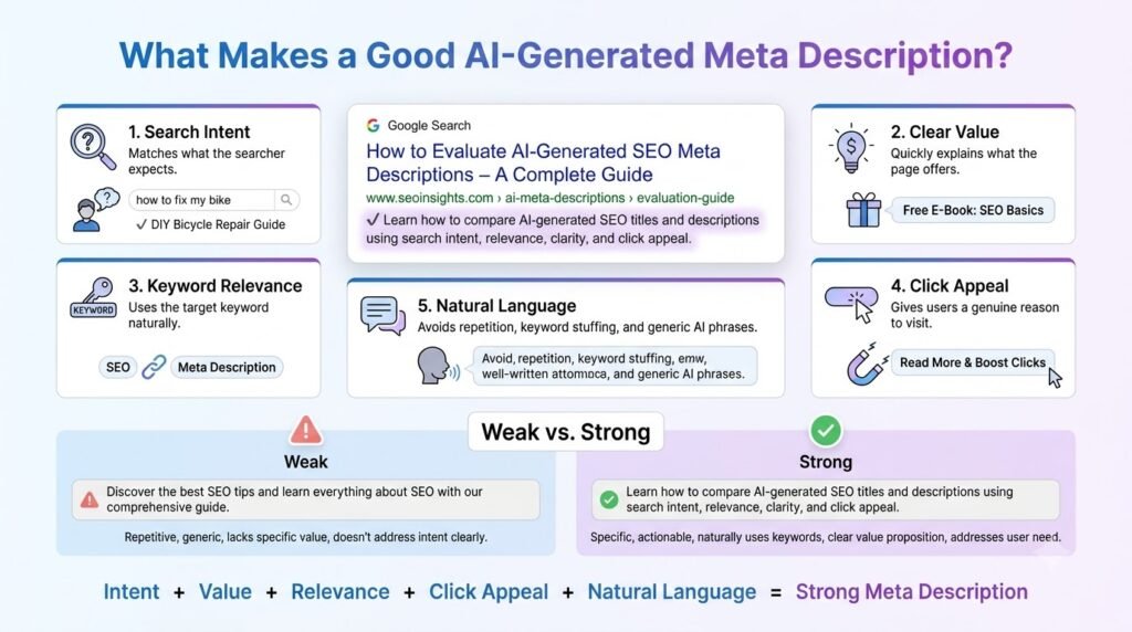 How to Compare AI-Generated SEO Meta Titles and Descriptions 4 AI-generated SEO metadata