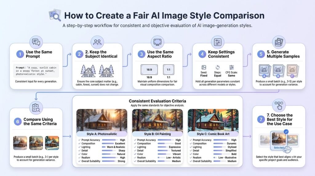 AI image style comparison