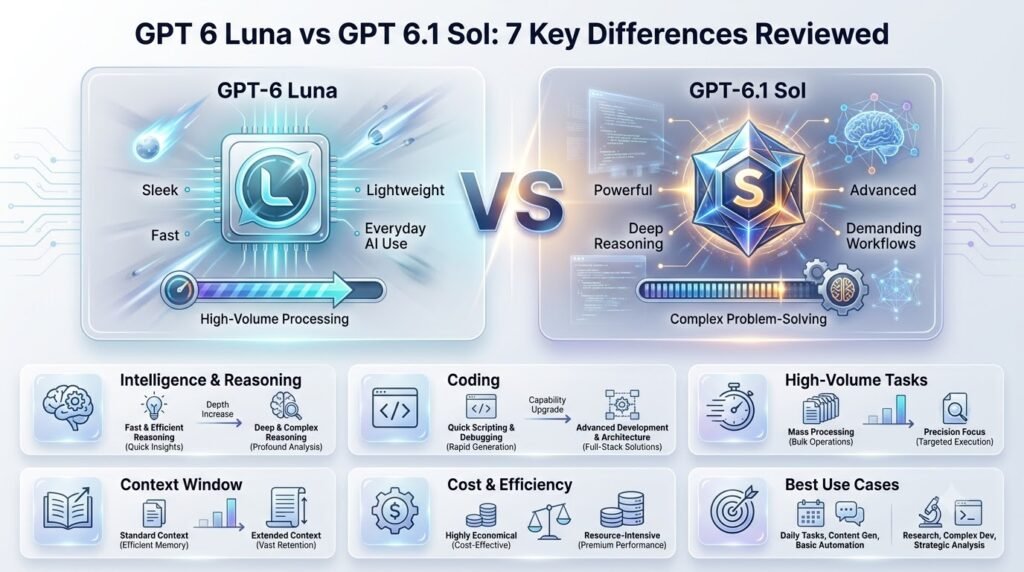 Current image: GPT 6 Luna vs GPT 6.1 Sol 7 Key Differences Reviewed 