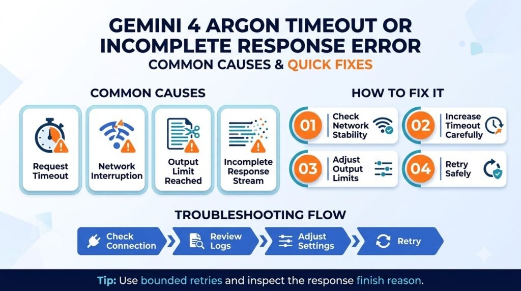 7 Gemini 4 Argon API Errors and How to Fix Them 7 Gemini 4 Argon Timeout or Incomplete Response Error