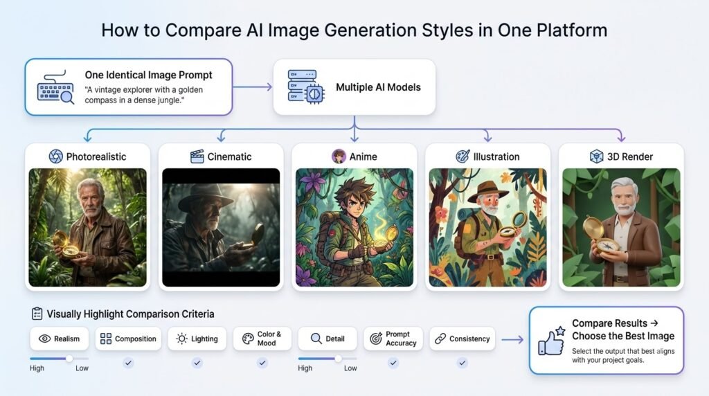 Current image: How to Compare AI Image Generation Styles in One Platform