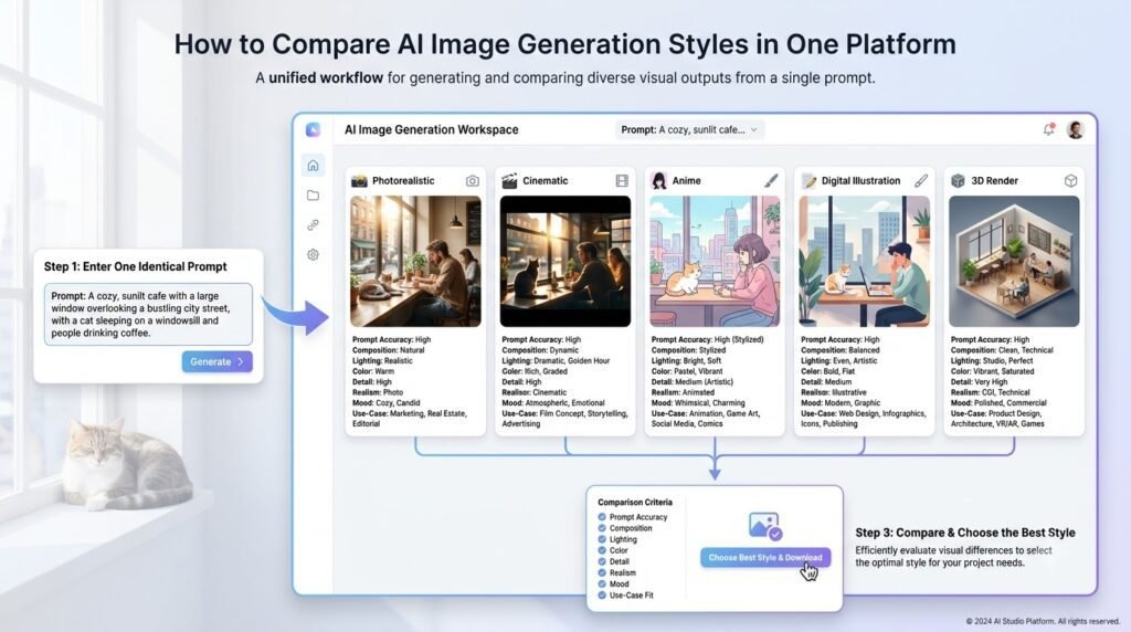 How to Compare AI Image Generation Styles in One Platform