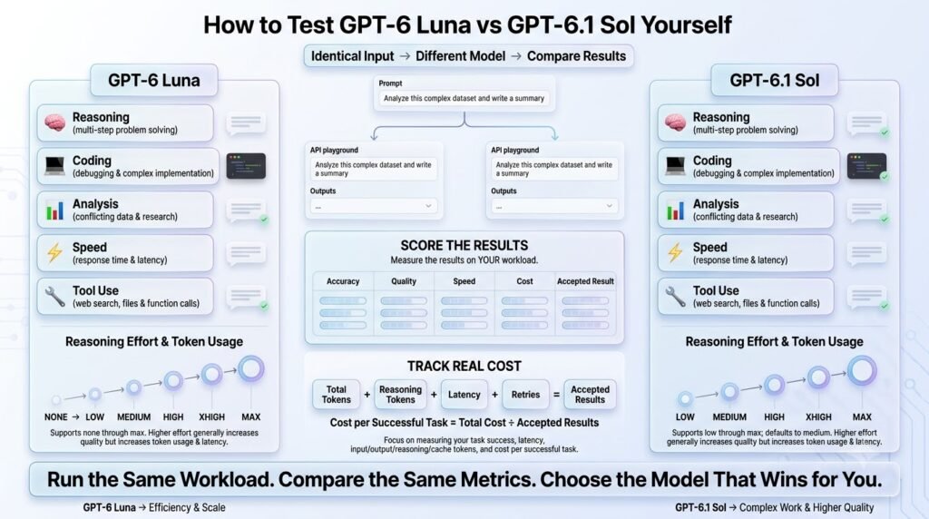 How to Test GPT-6 Luna vs GPT-6.1 Sol Yourself