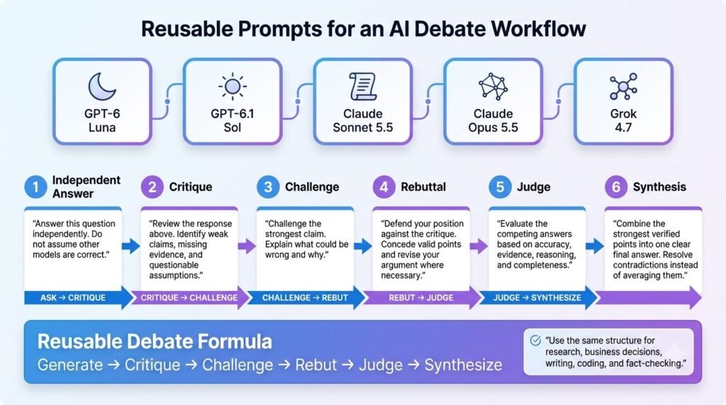 Reusable Prompts for an AI Debate Workflow