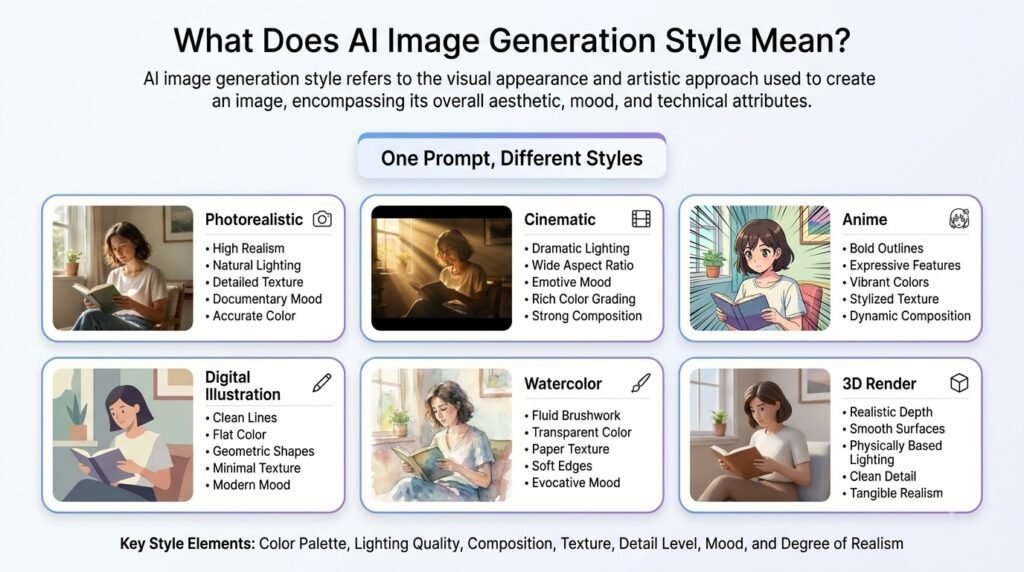 compare AI image styles