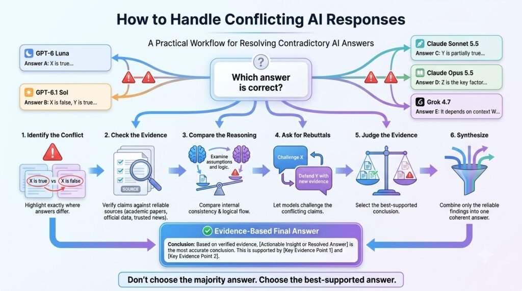 how to handle conflicting AI responses