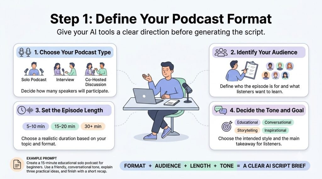 turn a podcast script into audio